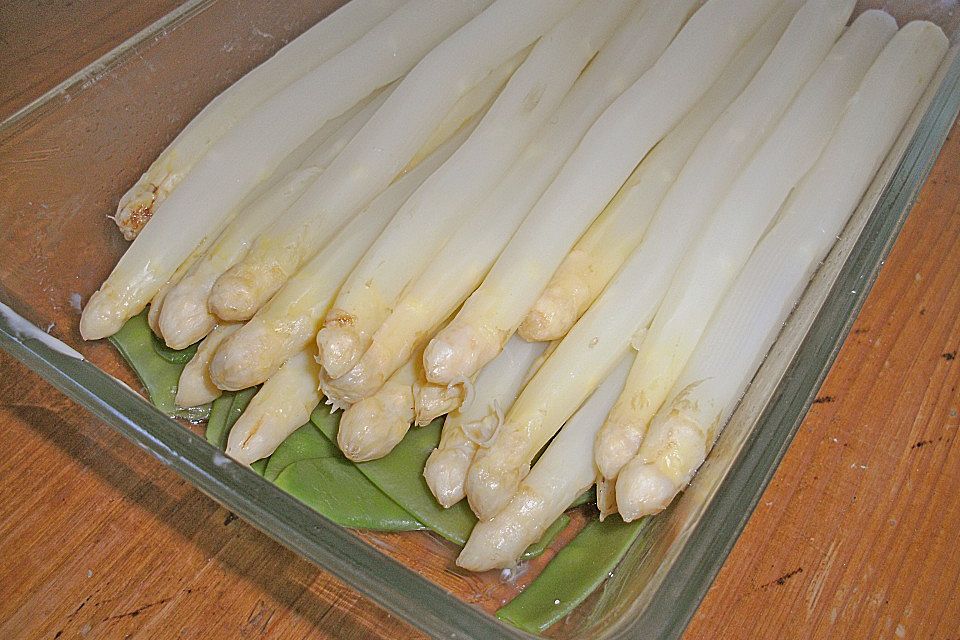 Spargel - Zuckerschoten Auflauf