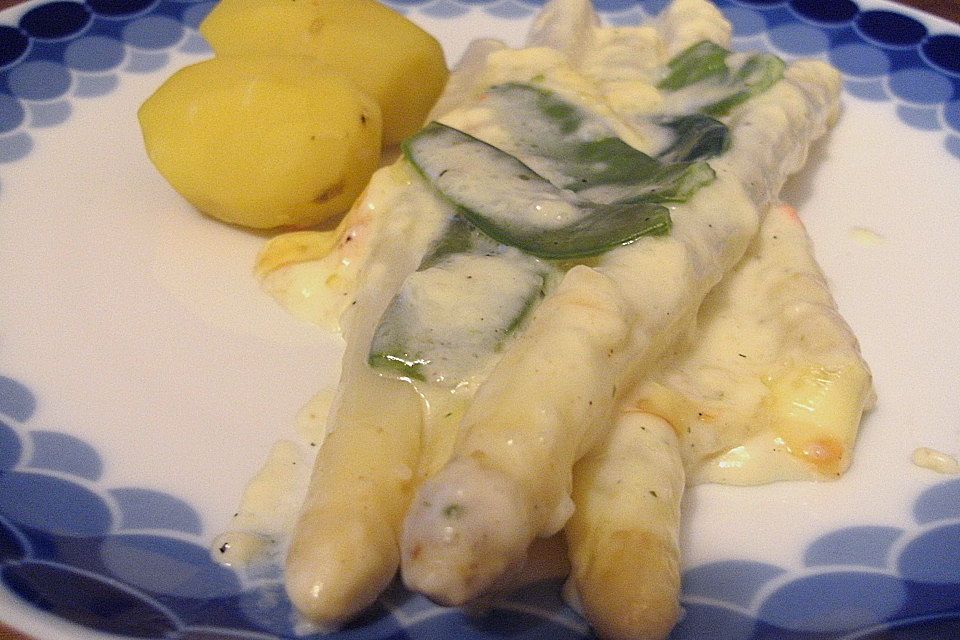 Spargel - Zuckerschoten Auflauf