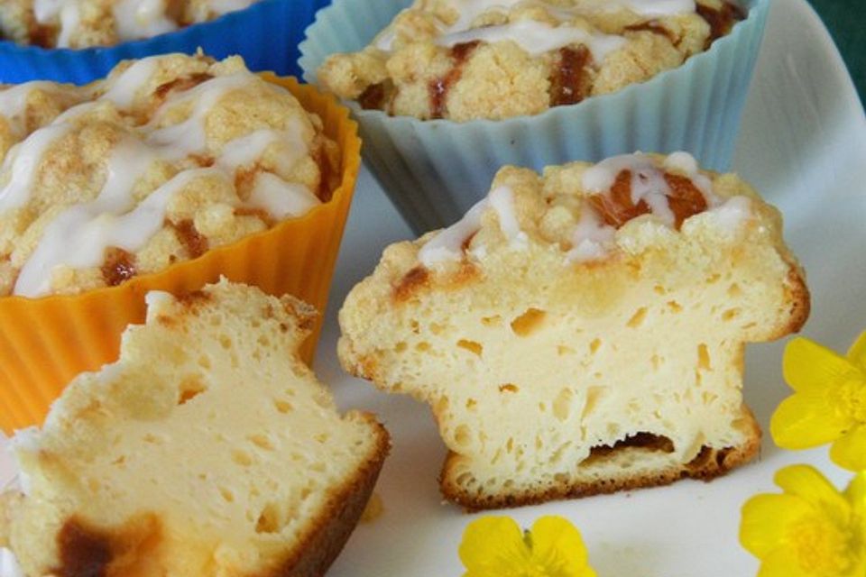 Käsekuchen - Muffins mit Butterstreuseln