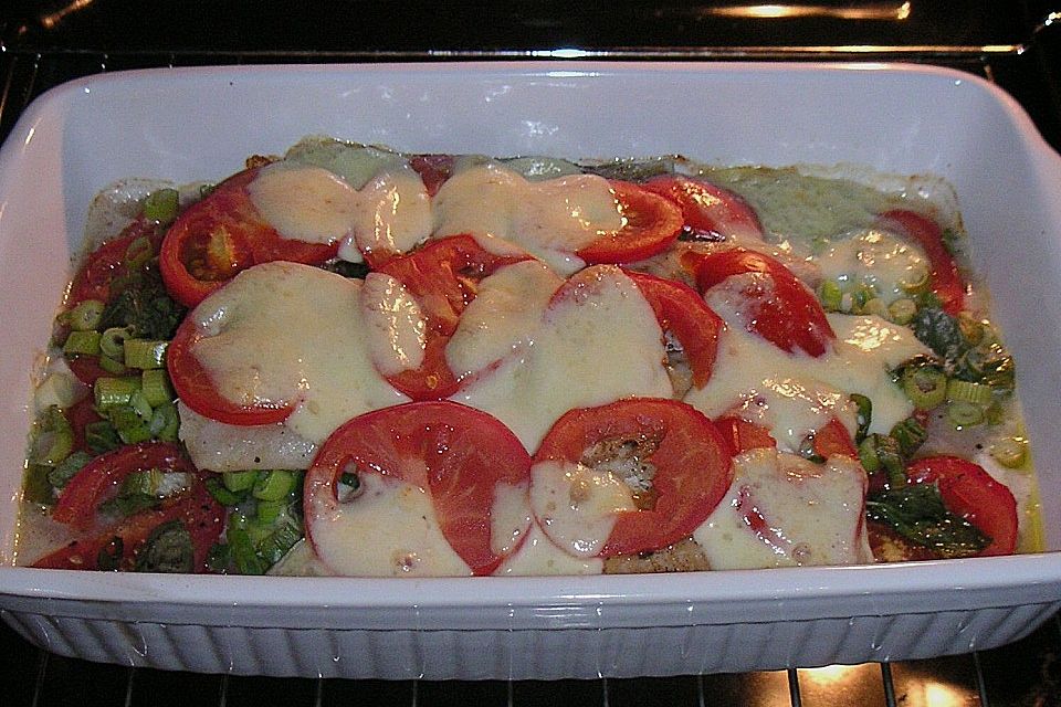 Fischgratin mit Tomaten