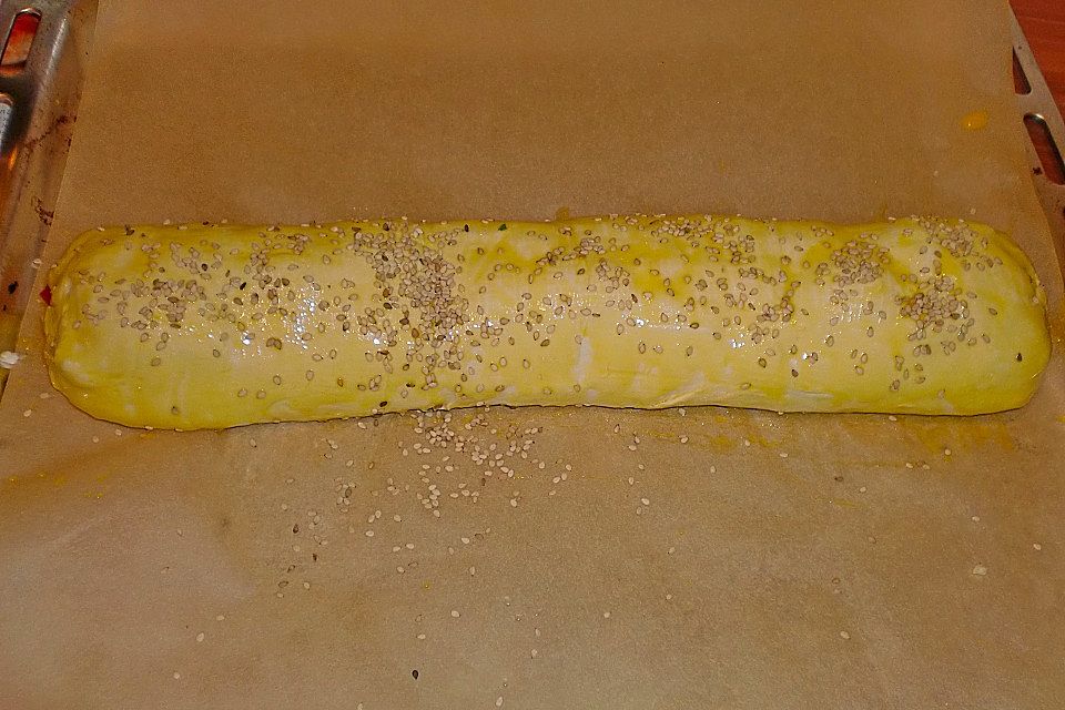 Spinatstrudel mit Schafkäse