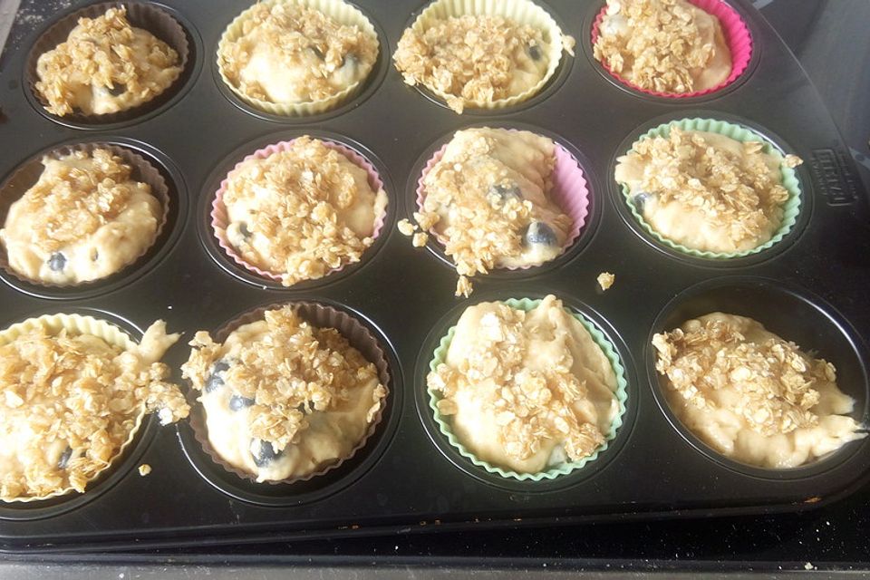 Ahornsirup - Muffins mit Haferflockenstreuseln