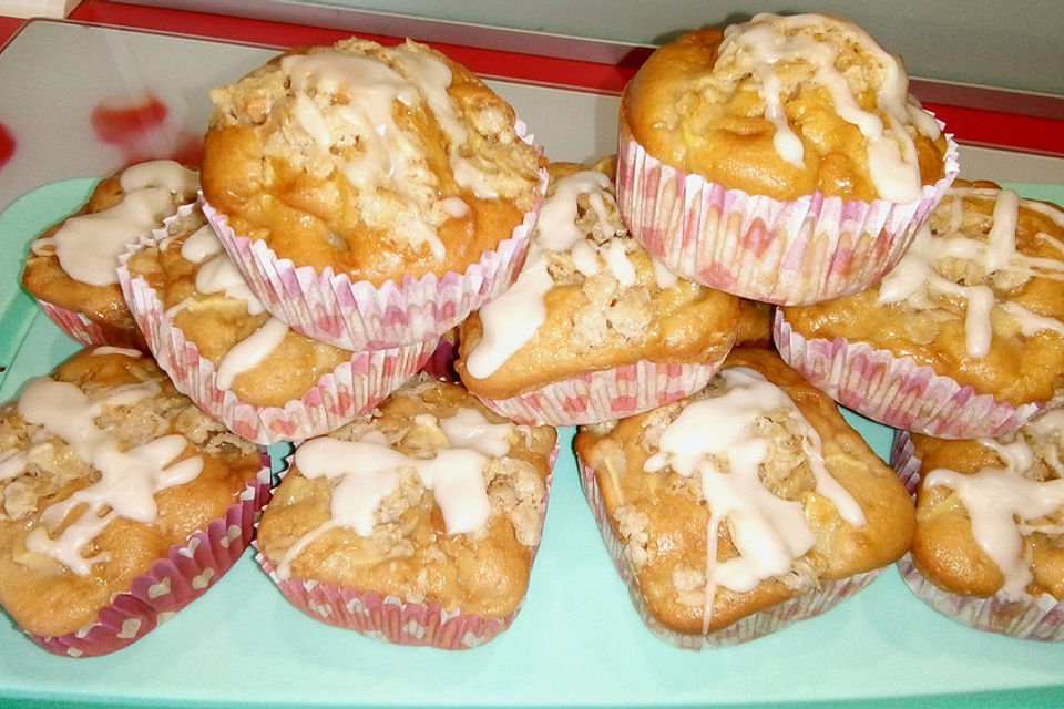 Ahornsirup - Muffins mit Haferflockenstreuseln