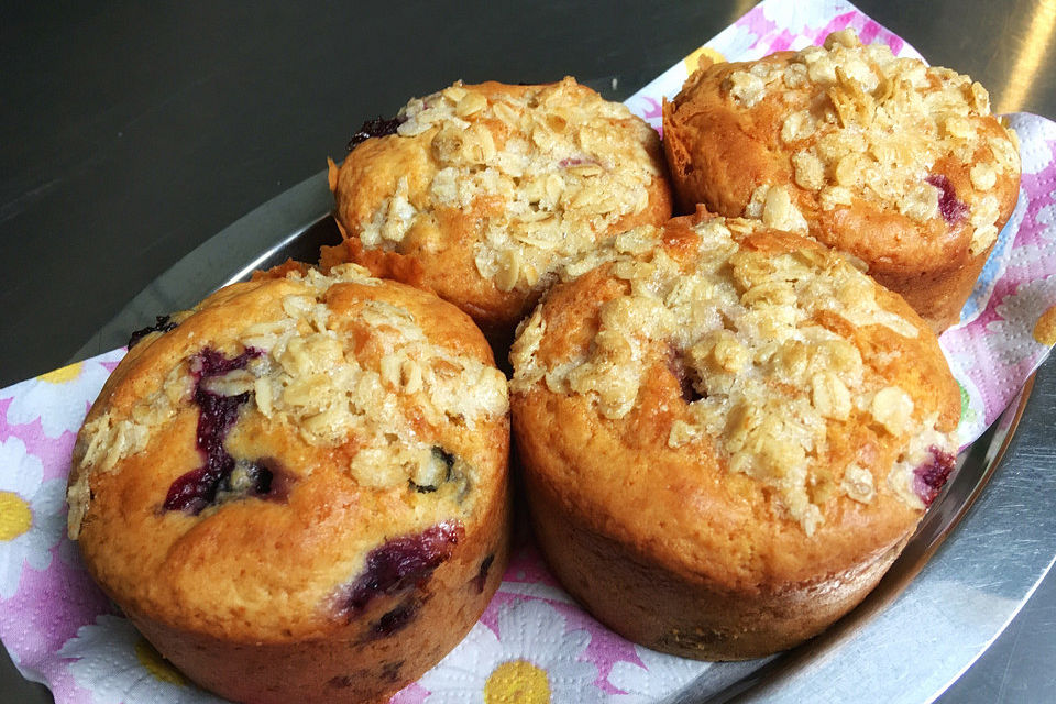 Ahornsirup - Muffins mit Haferflockenstreuseln