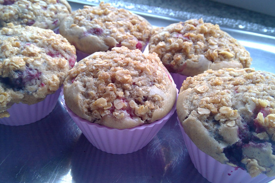 Ahornsirup - Muffins mit Haferflockenstreuseln