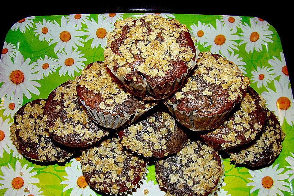 Ahornsirup - Muffins mit Haferflockenstreuseln