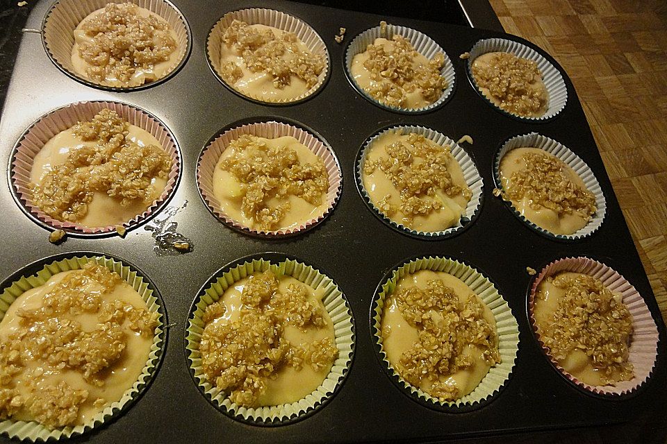 Ahornsirup - Muffins mit Haferflockenstreuseln