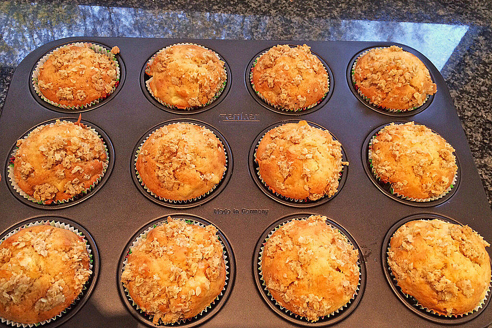 Ahornsirup - Muffins mit Haferflockenstreuseln