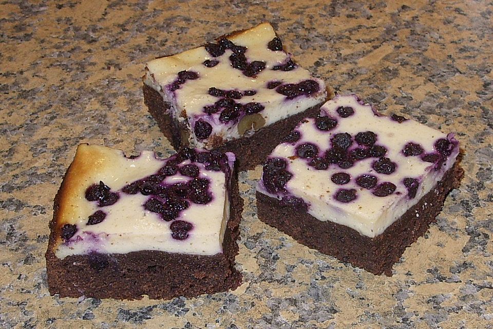 Blaubeer - Käsekuchen - Brownies