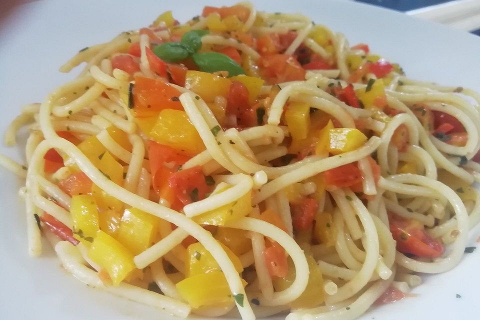 Spaghetti mit Paprika