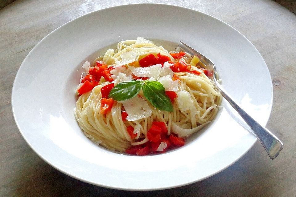 Spaghetti mit Paprika