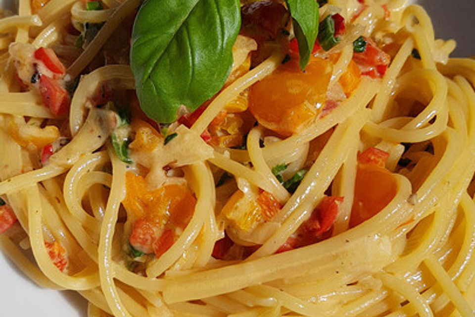 Spaghetti mit Paprika