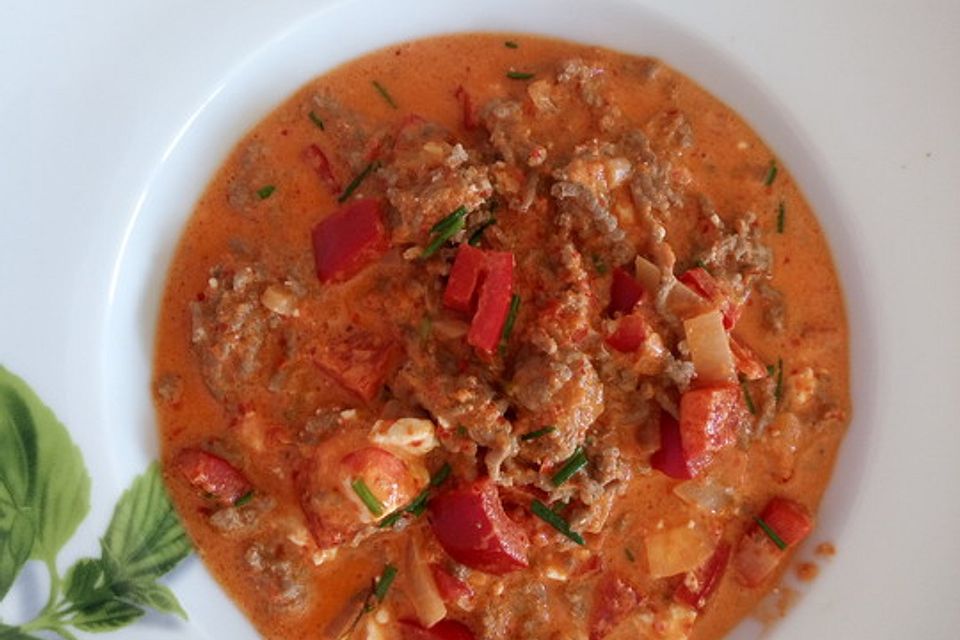 Pikante Paprika-Käsesuppe