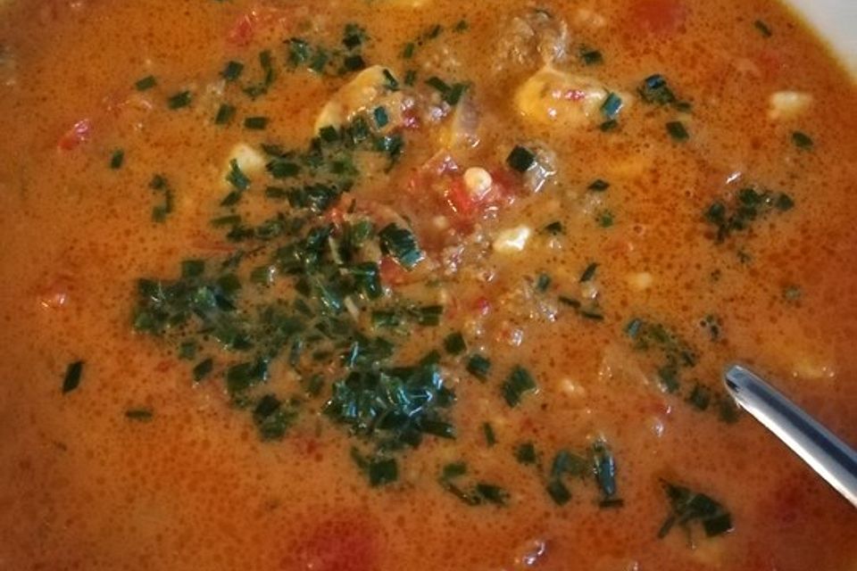 Pikante Paprika-Käsesuppe