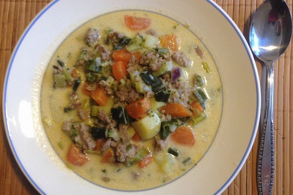 Claudis Kartoffel-Gemüse-Käsesuppe