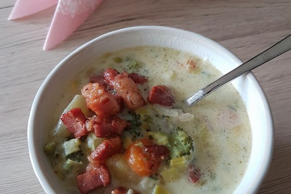 Claudis Kartoffel-Gemüse-Käsesuppe