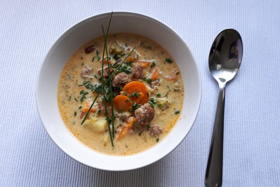 Claudis Kartoffel-Gemüse-Käsesuppe