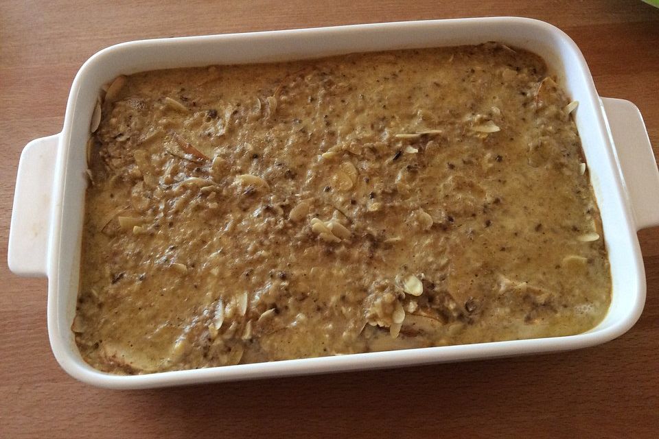 Apfel - Bananenauflauf mit Mandeln