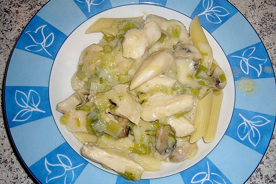 Champignonpfanne mit Putenfleisch