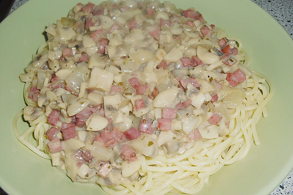 Spaghetti mit Pilzsauce