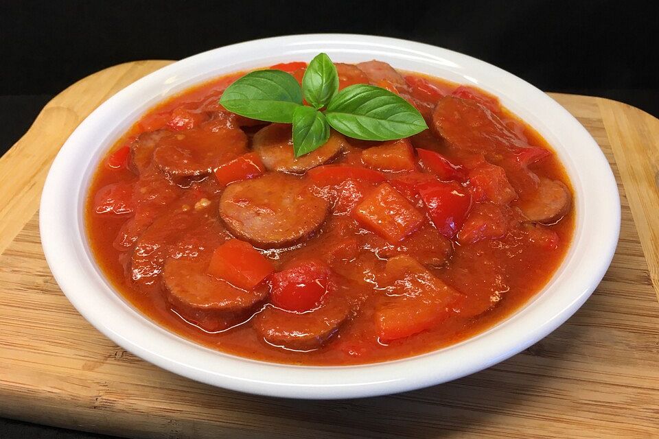 Würste in Tomatensoße (Spetzofai)