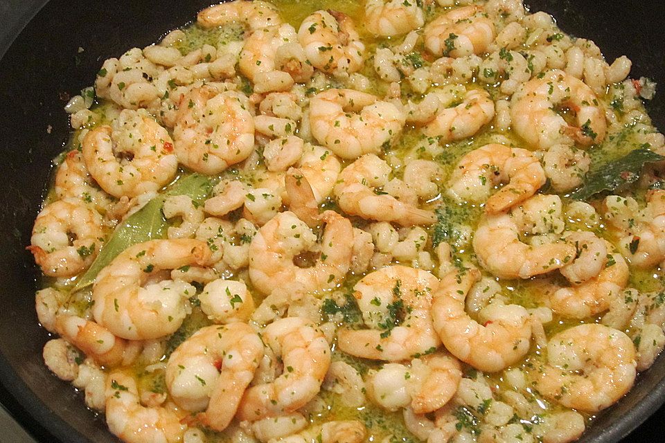 Shrimps in Knoblauchsauce