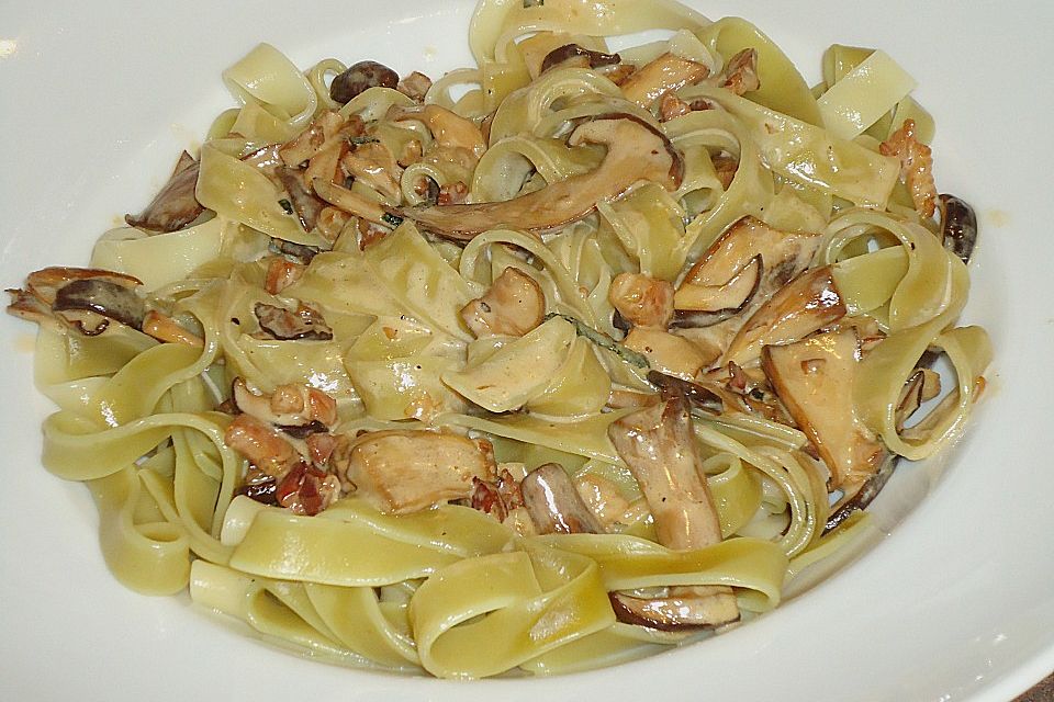 Pasta mit frischen Steinpilzen