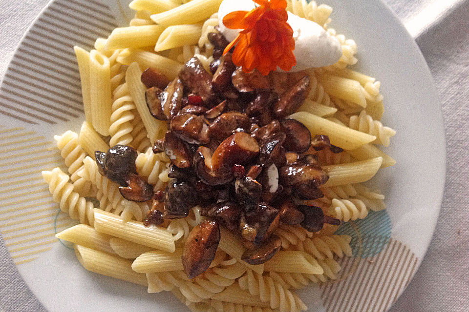 Pasta mit frischen Steinpilzen