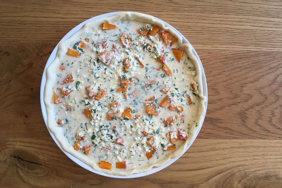 Kürbis - Hüttenkäse - Quiche