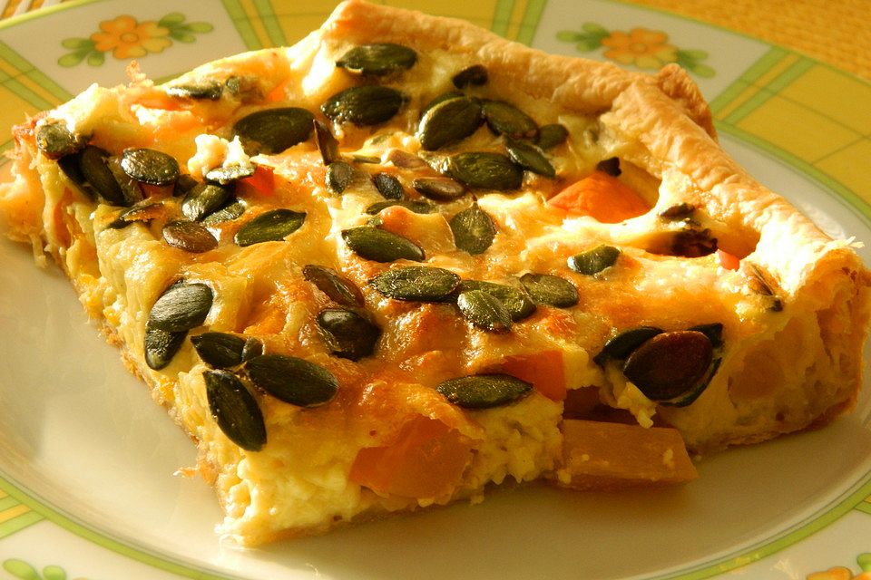 Kürbis - Hüttenkäse - Quiche