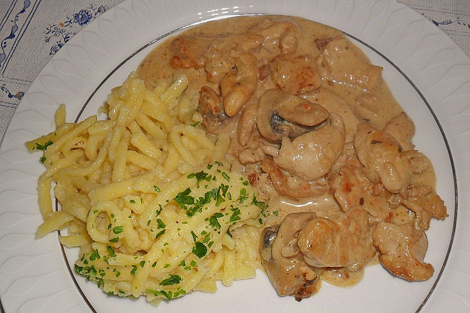 Sahnegeschnetzeltes mit Hühnchen