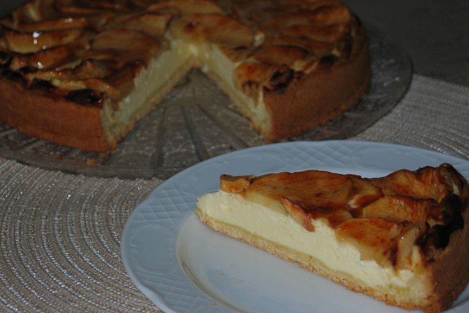 Apfelkuchen mit Quark - Vanillecreme