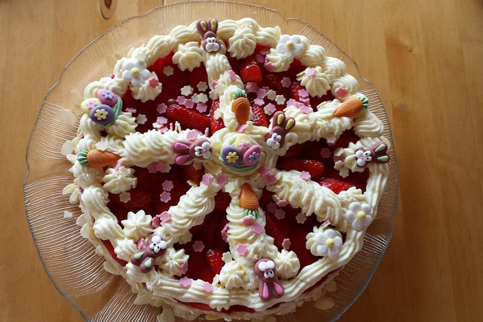 Erdbeerkuchen mit Schmand-Vanillecreme