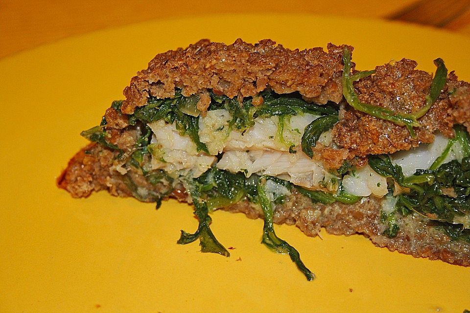 Fischfilet in der Brotkruste