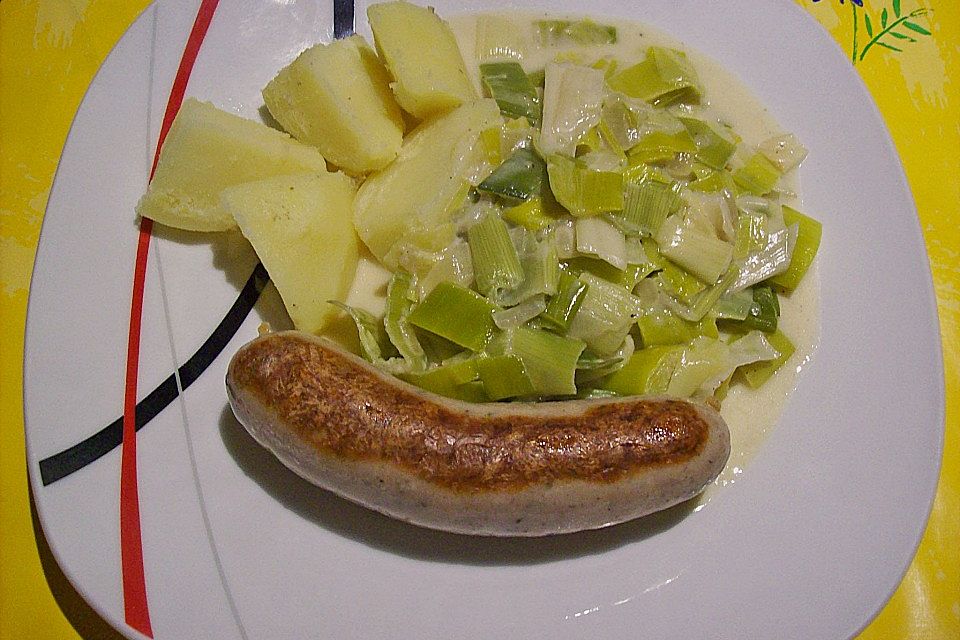 Lauchgemüse mit Sahne