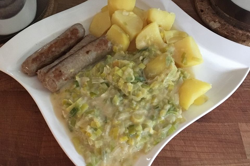 Lauchgemüse mit Sahne