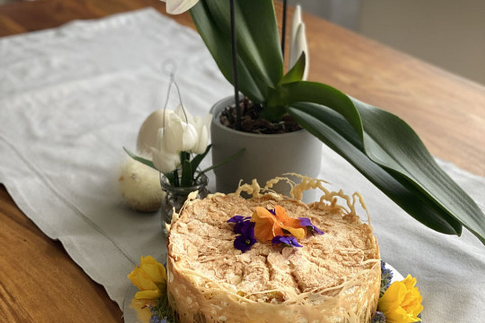 Schneemoussetorte mit Rhabarber