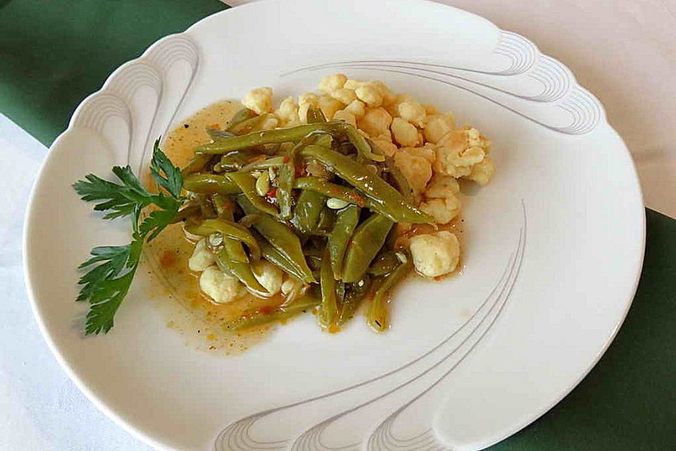 Penne mit grünen Bohnen