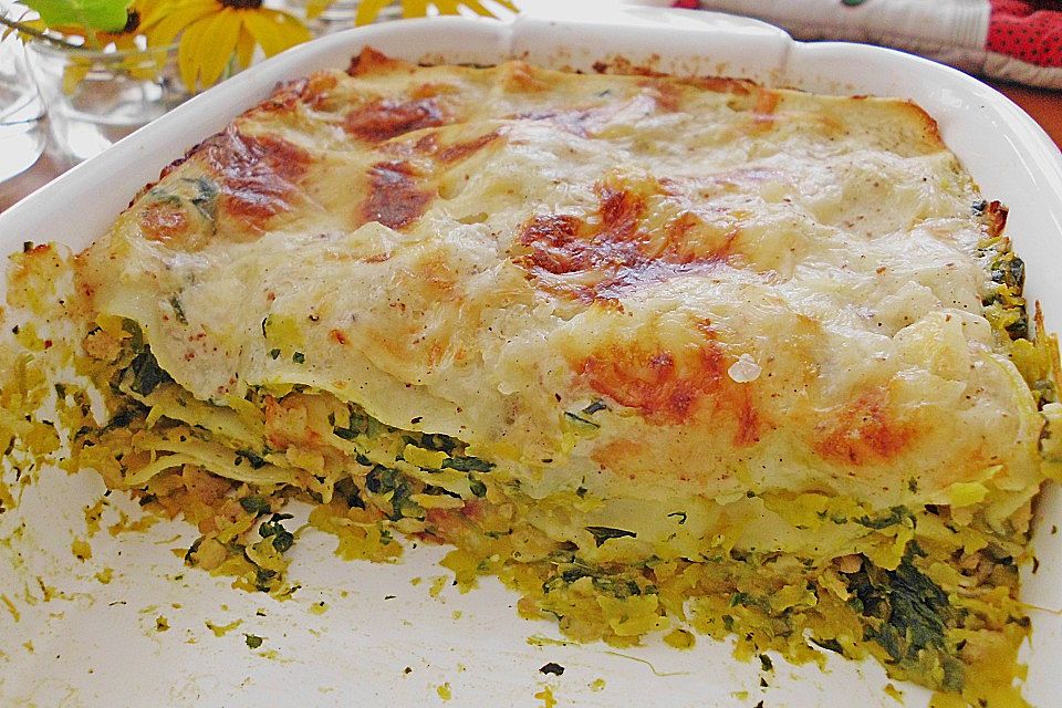 Kürbis - Spinat - Lasagne