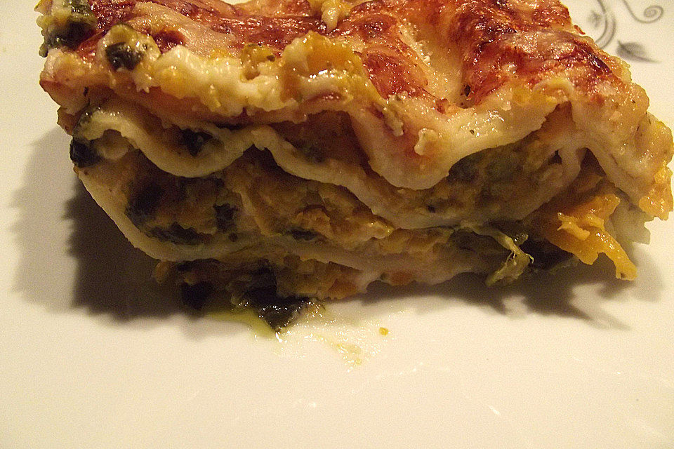 Kürbis - Spinat - Lasagne