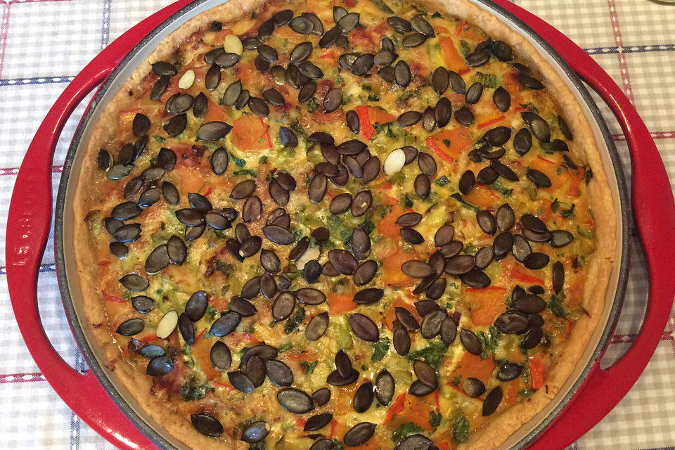 Kürbis-Lauch-Quiche