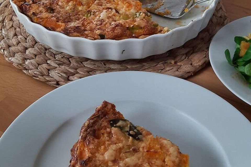 Kürbis-Lauch-Quiche