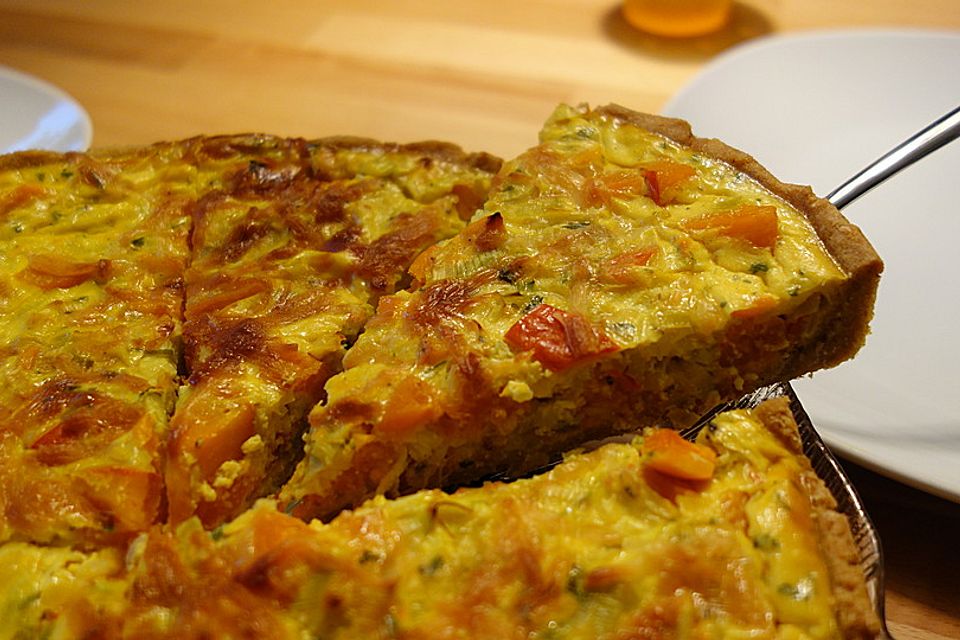 Kürbis-Lauch-Quiche