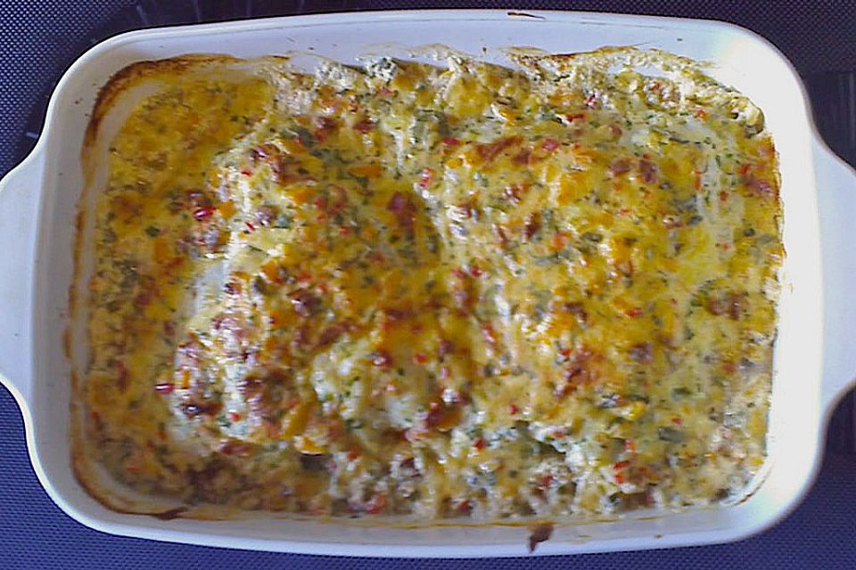 Pangasiusfilet überbacken