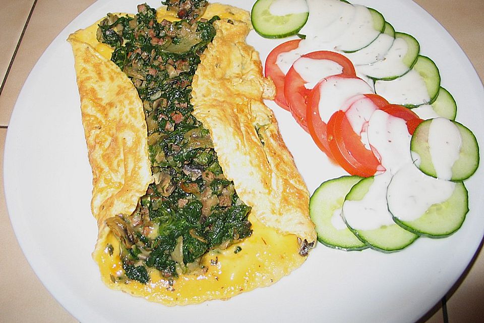 Blattspinat - Omelette