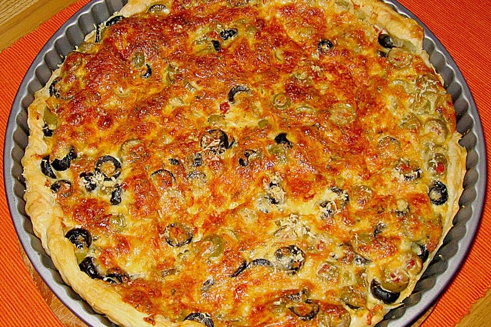 Blätterteig - Oliven - Quiche