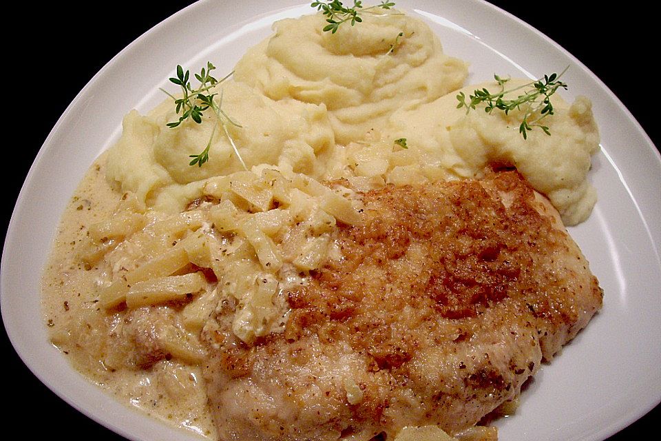 Schnitzel mit Äpfeln