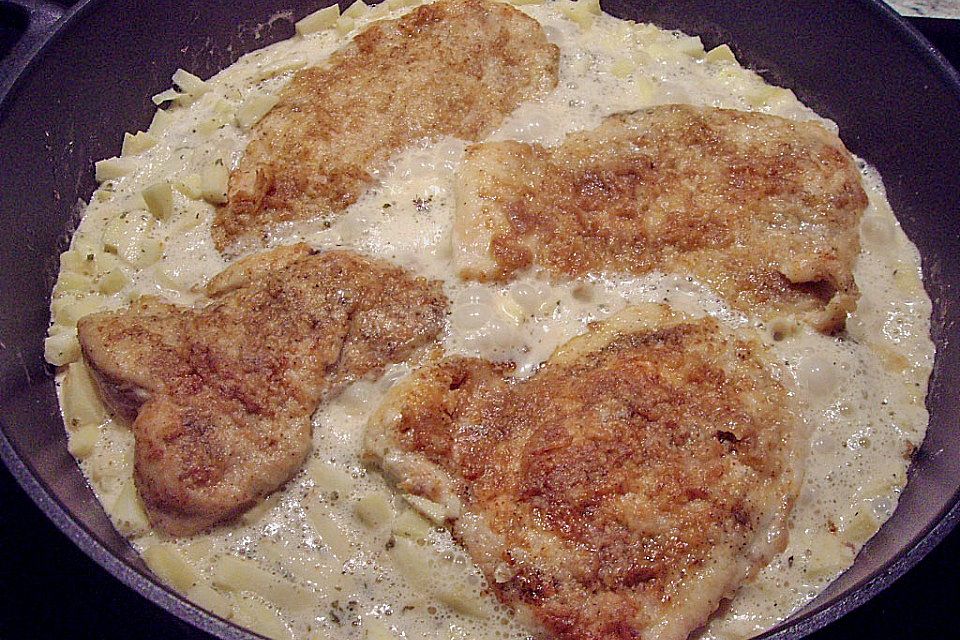 Schnitzel mit Äpfeln