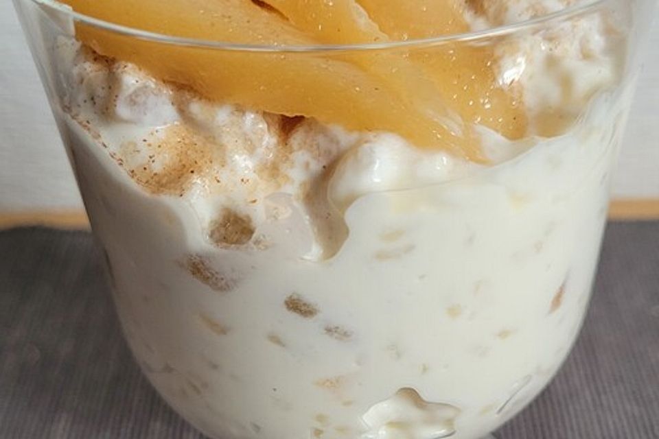 Pfirsichquark mit Milchreis