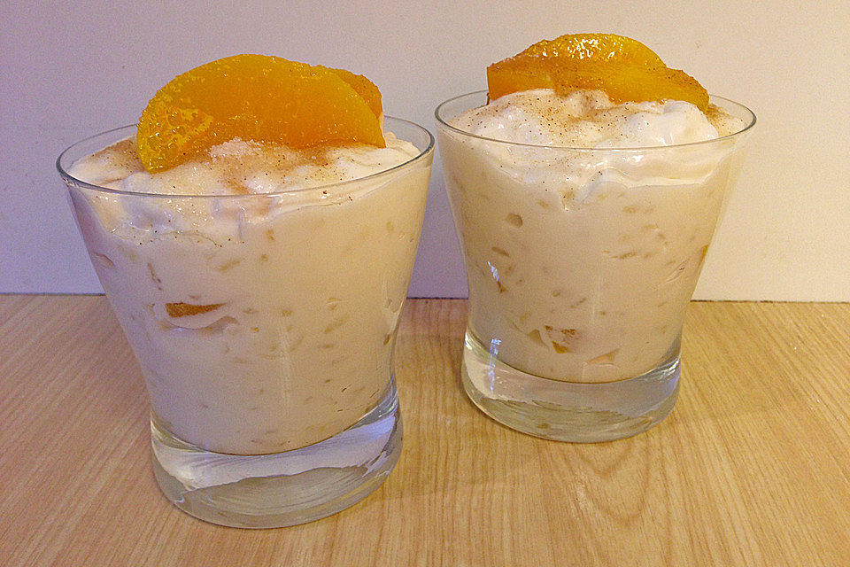 Pfirsichquark mit Milchreis